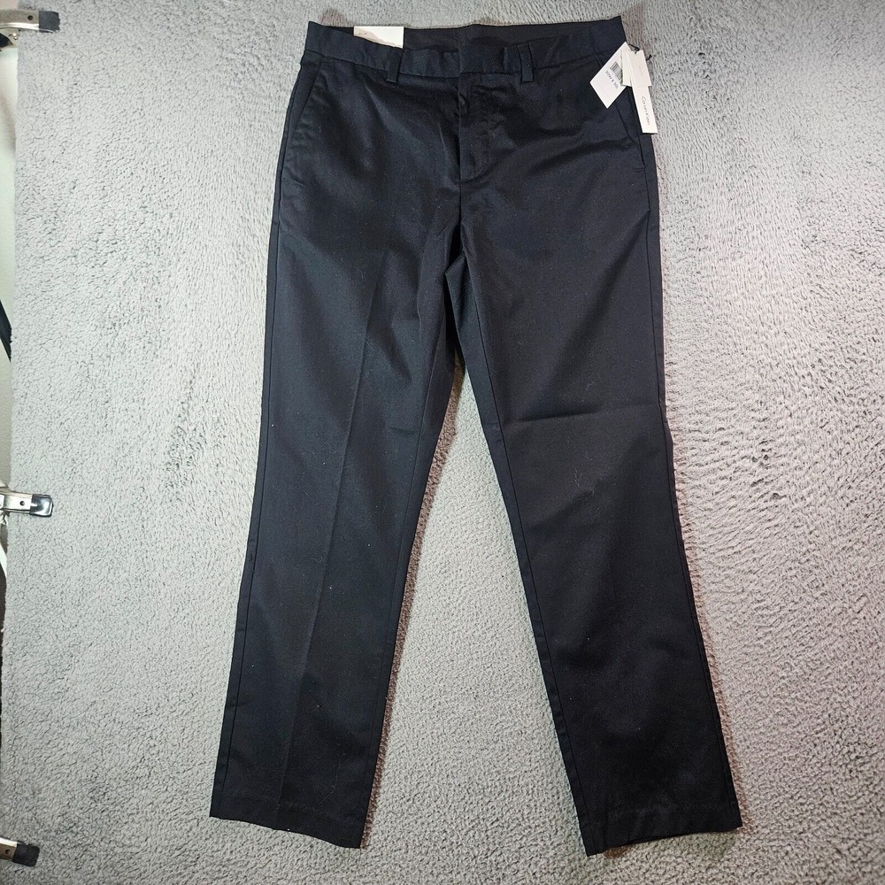 NWT Calvin Klein Chino Dress Pants Men 30 x 30 Slim Fit Flat Front Black Cotton